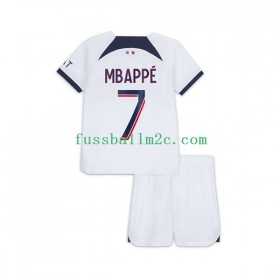 Fußballtrikots Paris Saint-Germain Kylian Mbappé 7 Kinder Auswärts Trikotsatz 2023-2024